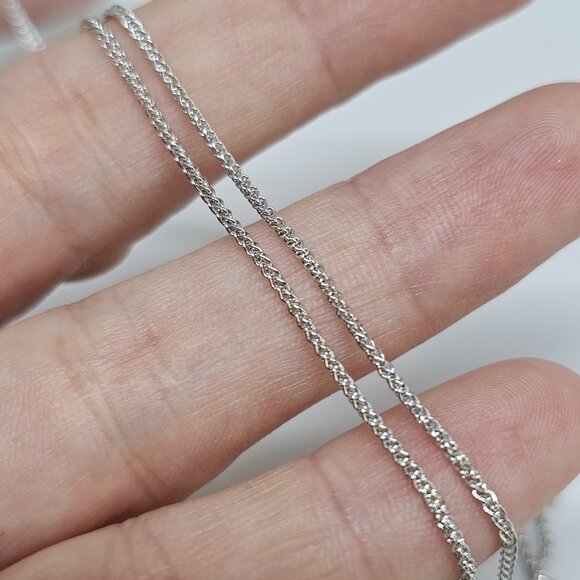 RCI 14K White Gold 1 mm Wheat Chain 16" 2.68 Grams Turkey - Picture 3 of 12